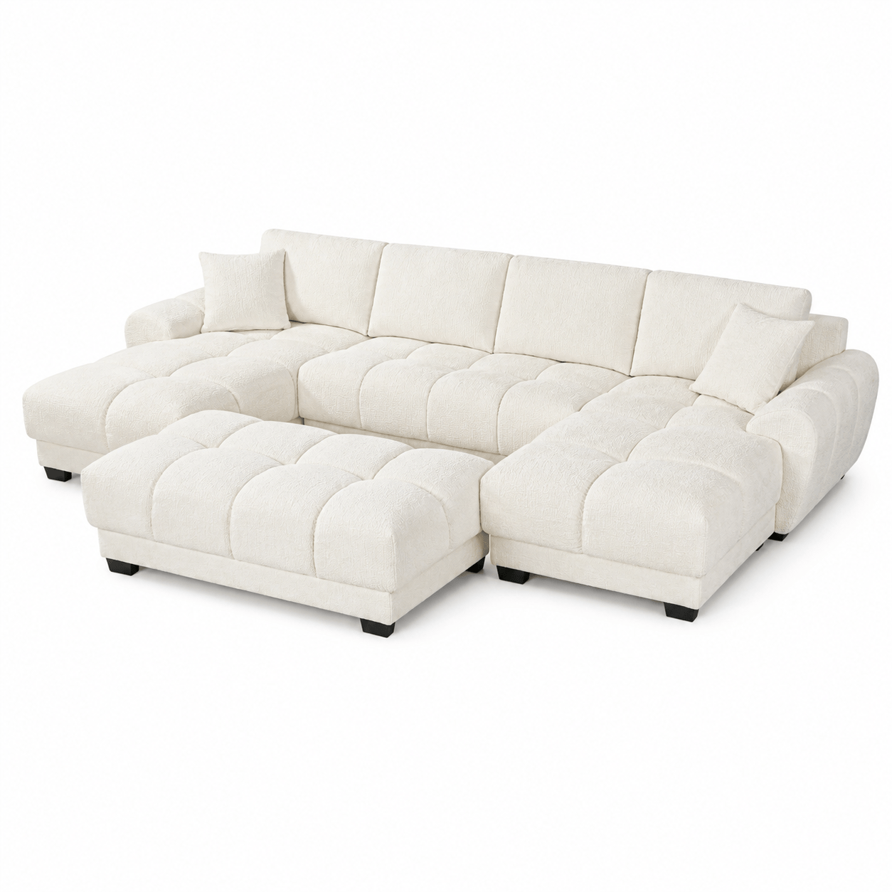 Furniture  -  Maeve U-Shape Ottoman Sofa - Cream  -  60486573