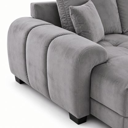 Furniture  -  Maeve U-Shape Ottoman Sofa - Grey  -  60486574