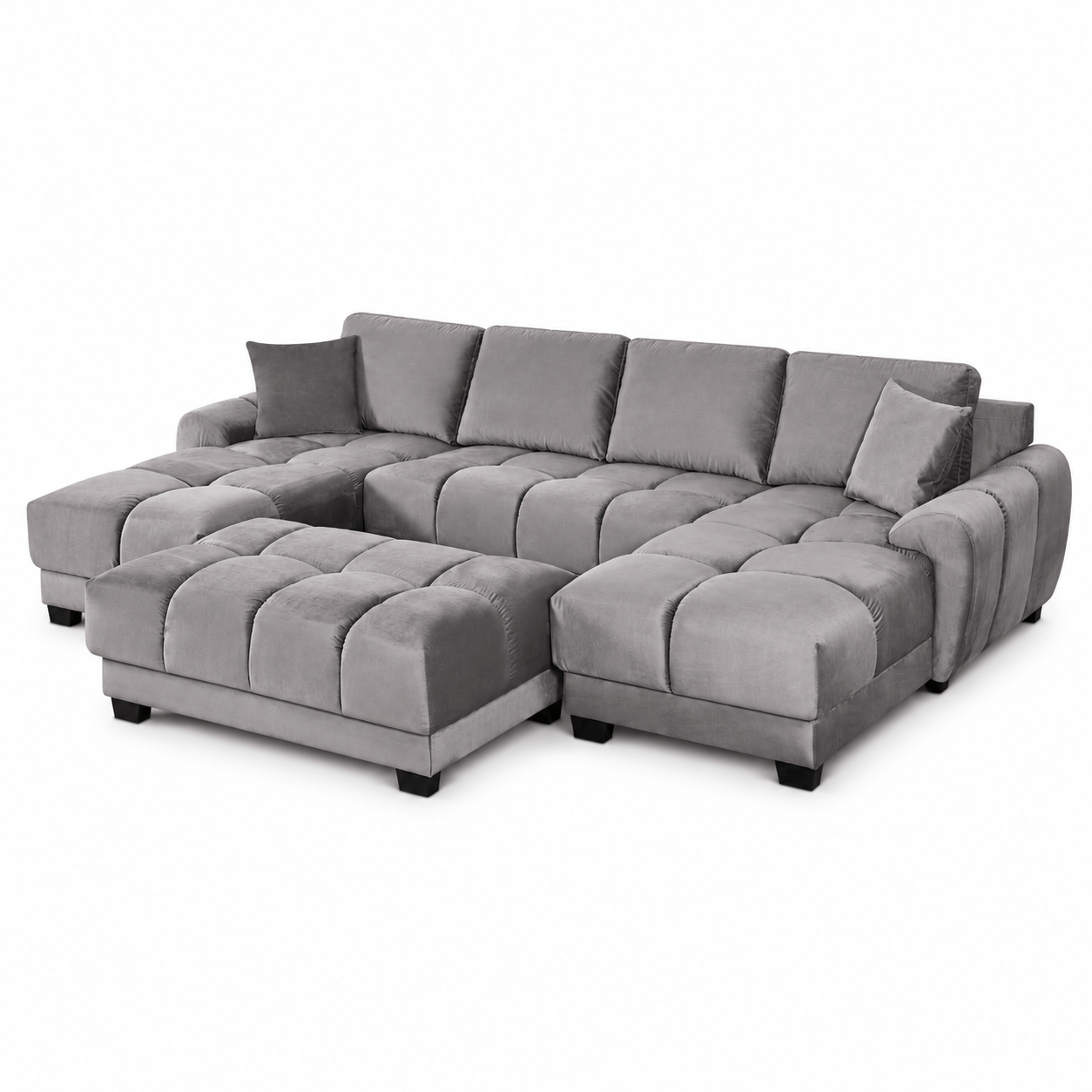 Furniture  -  Maeve U-Shape Ottoman Sofa - Grey  -  60486574