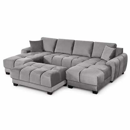 Furniture  -  Maeve U-Shape Ottoman Sofa - Grey  -  60486574