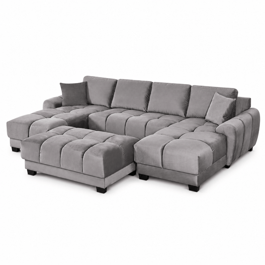 Furniture  -  Maeve U-Shape Ottoman Sofa - Grey  -  60486574