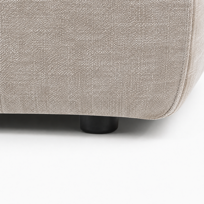 Maine 2 Seater Sofa Latte foot close-up – upholstered sofa base with dark furniture leg