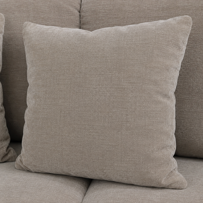 Maine 2 Seater Sofa Latte scatter cushion close-up – textured neutral fabric sofa cushion