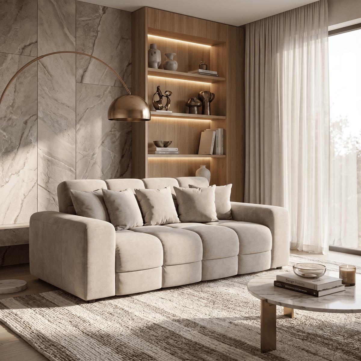 Furniture  -  Maine 3 Seater Sofa - Latte (Special Order)  -  60487618