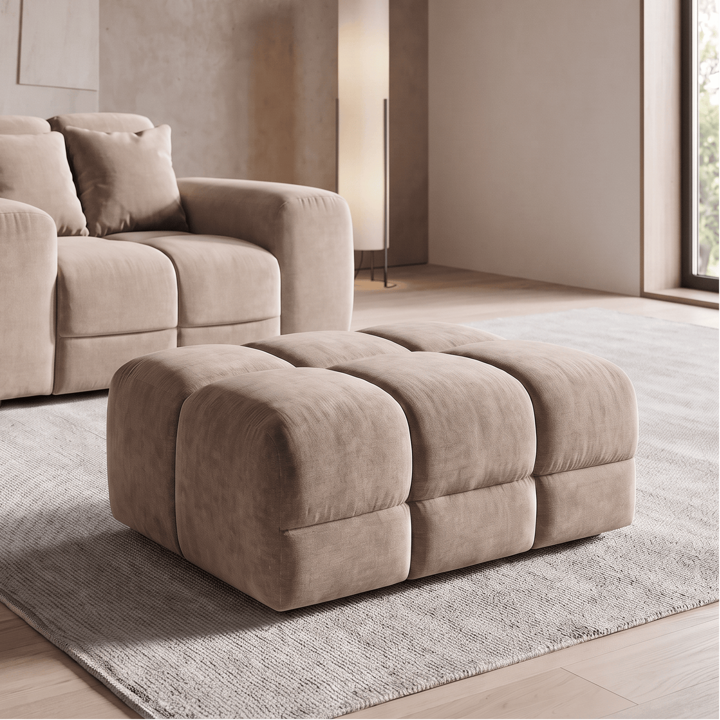 Furniture  -  Maine Footstool - Latte (Special Order)  -  60487621