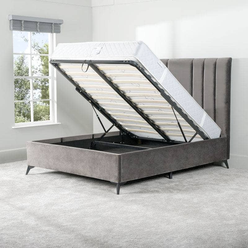 Furniture  -  Maisey King Size Ottoman Bed - Grey  -  60005825