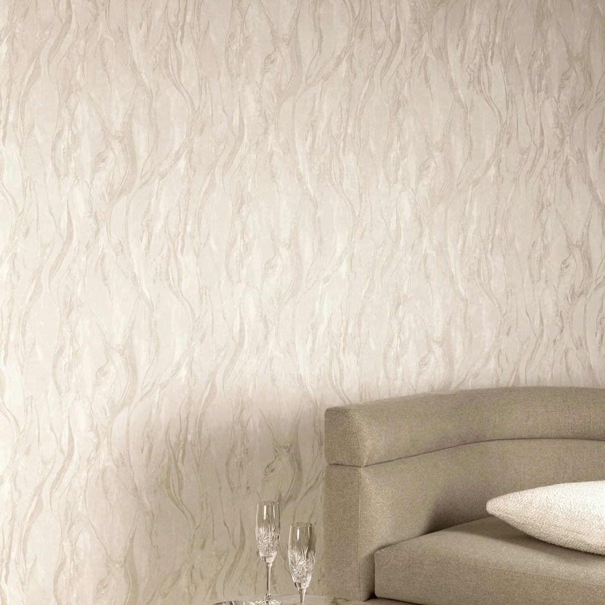 Marbana Marble Taupe Wallpaper - VE1203