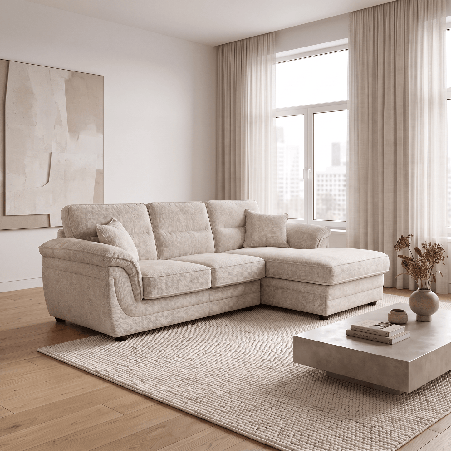 Furniture  -  Outlet Margot RHF Chaise Sofa - Champagne  -  60486579