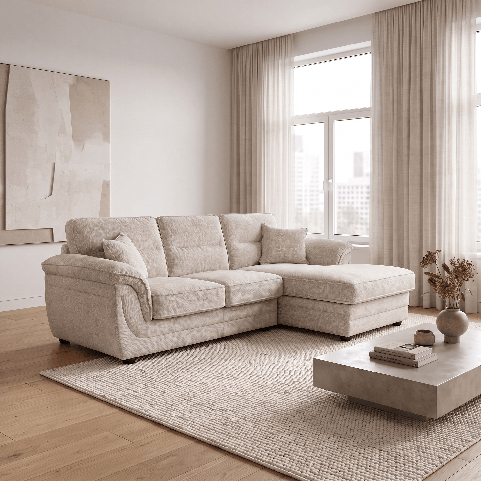 Furniture  -  Outlet Margot RHF Chaise Sofa - Champagne  -  60486579