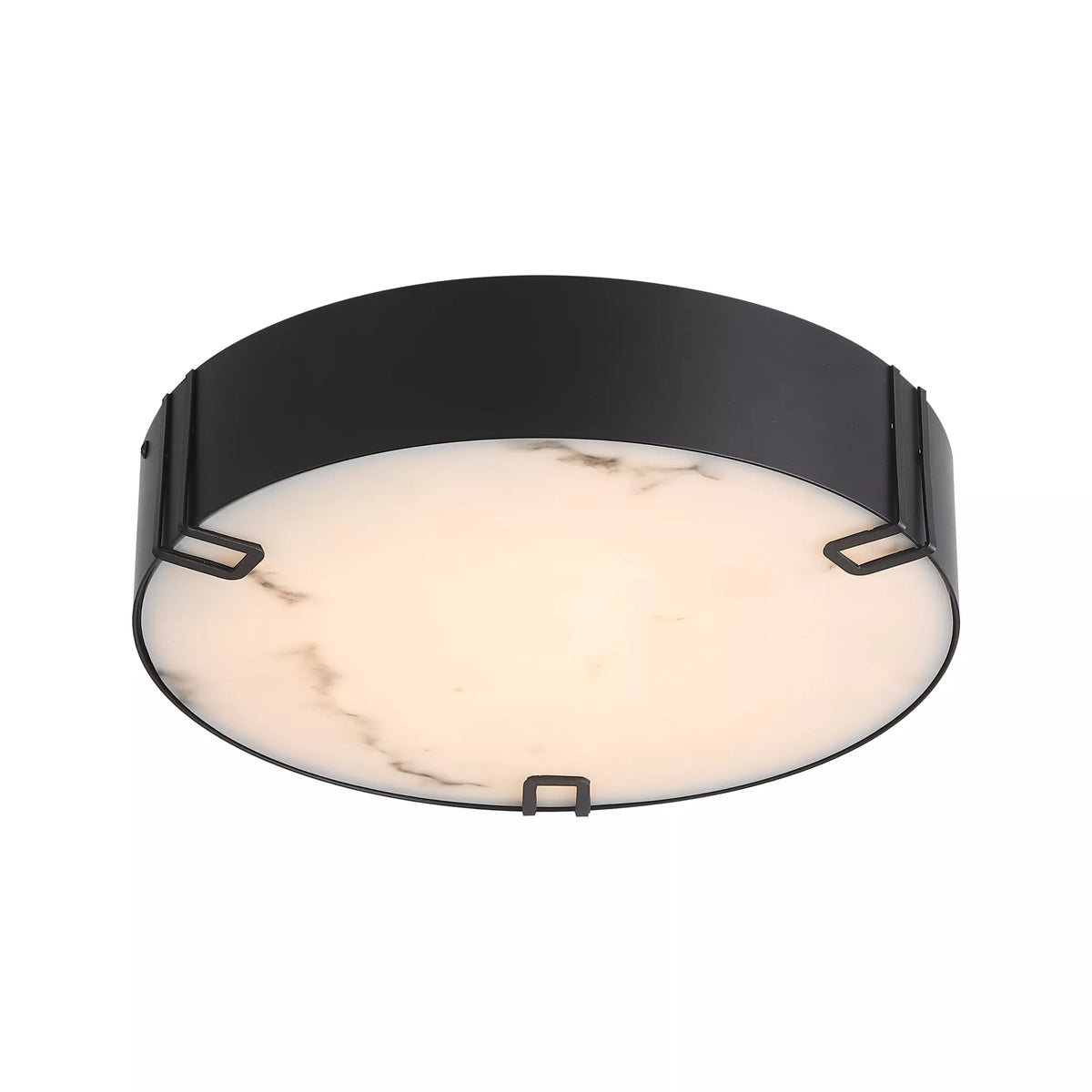 Marmo LED Black & Marble Resin Flush Ceiling Light