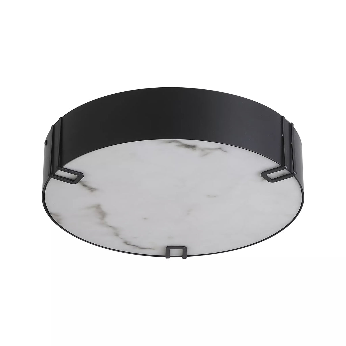 Marmo LED Black & Marble Resin Flush Ceiling Light