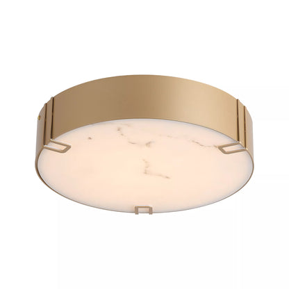 Marmo LED Gold & Marble Resin Flush Ceiling Light
