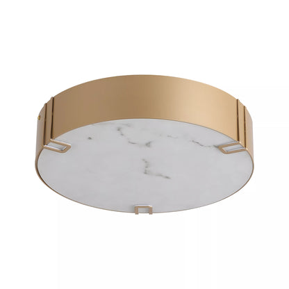 Marmo LED Gold & Marble Resin Flush Ceiling Light