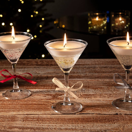 Christmas  -  Martini Glass Gel Candle - 16cm  -  60487760