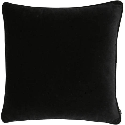Homeware  -  Matt Velvet Cushion With Piping - Black  -  60010237