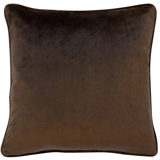 Homeware  -  Matt Velvet Cushion With Piping - Chocolate  -  60010239