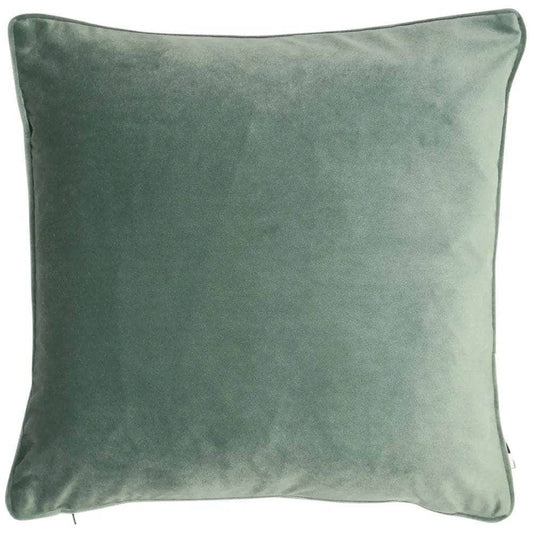 Homeware  -  Matt Velvet Cushion With Piping - Eucalyptus  -  60010241