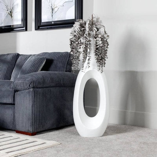 Homeware - Matt White Hollow Planter - 111cm  -  60008157