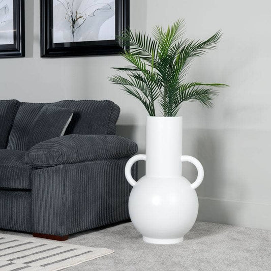 Homeware  -  Matt White Round Handled Planter - 82cm -  60008154