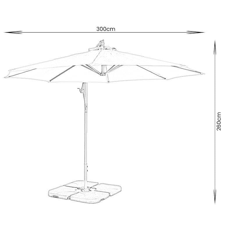 Gardening  -  Weatherking Cantilever Parasol 3M - Light Grey  -  60009013