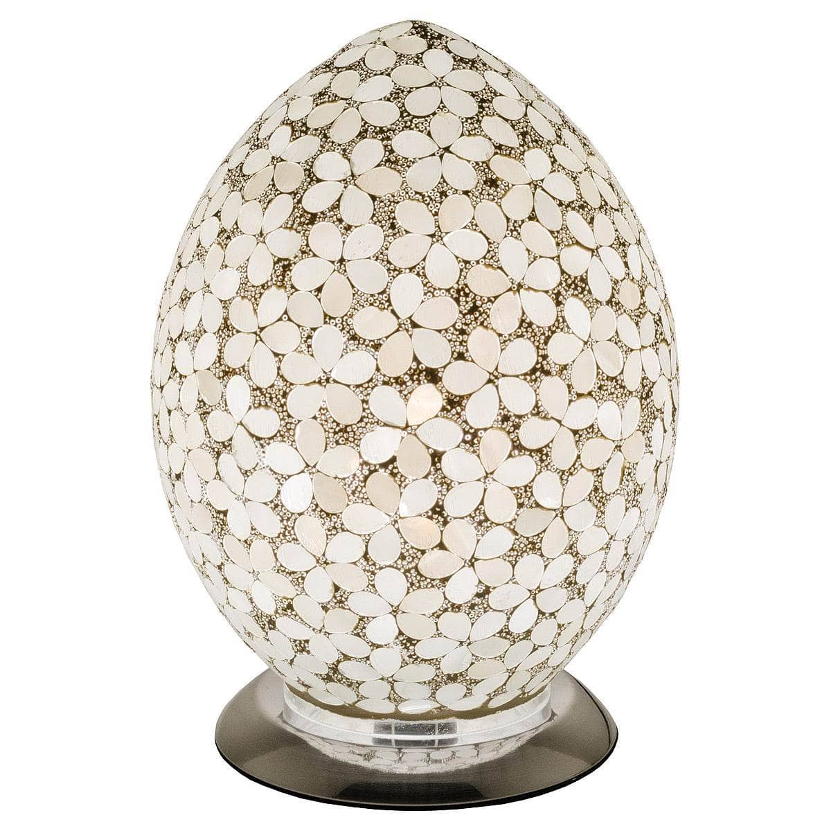 Homeware  -  Medium Mosaic Glass Egg Lamp – Opaque Flowers  -  50153442