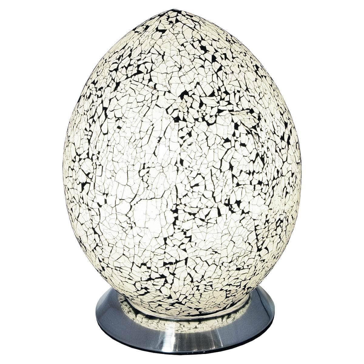Homeware  -  Medium Mosaic Glass Egg Lamp – White  -  50153431