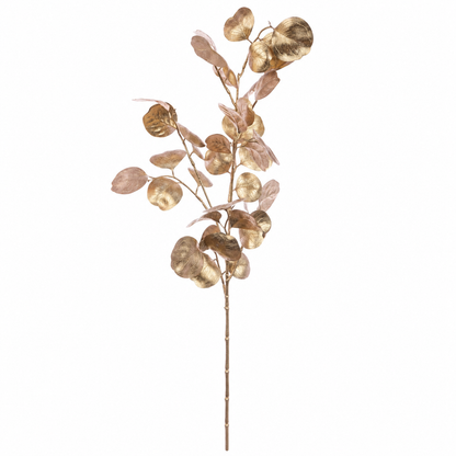 Champagne Metallic Eucalyptus Spray 76cm decorative eucalyptus branch Christmas decoration