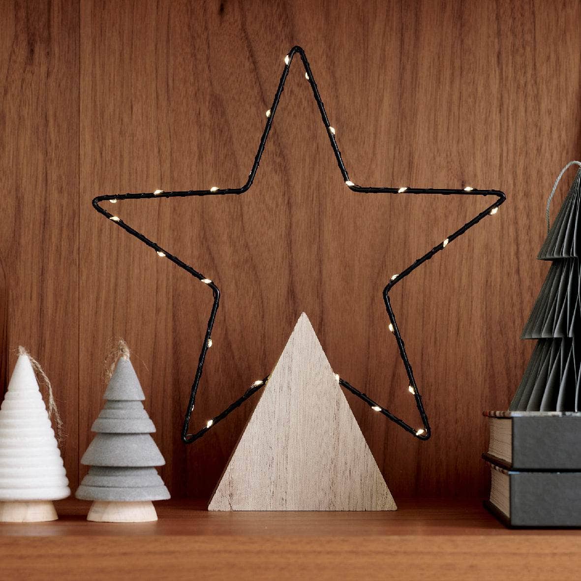 Christmas  -Micro LED Frame Plywood Star - 30cm  60008560
