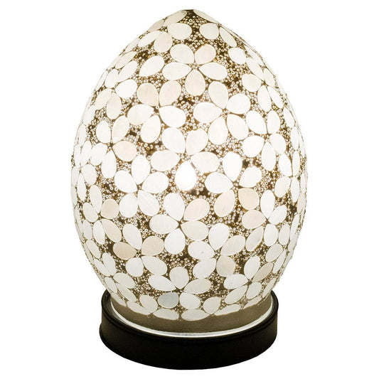 Homeware  -  Mini Mosaic Glass Egg Lamp – Opaque Flowers  -  50153424