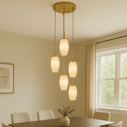 Lights  -  Verona Multidrop 5 Light Pendant Light - Gold  -  60014274