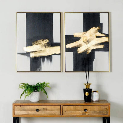 Pictures  -  Monochrome Abstract Framed Canvas-  60008242