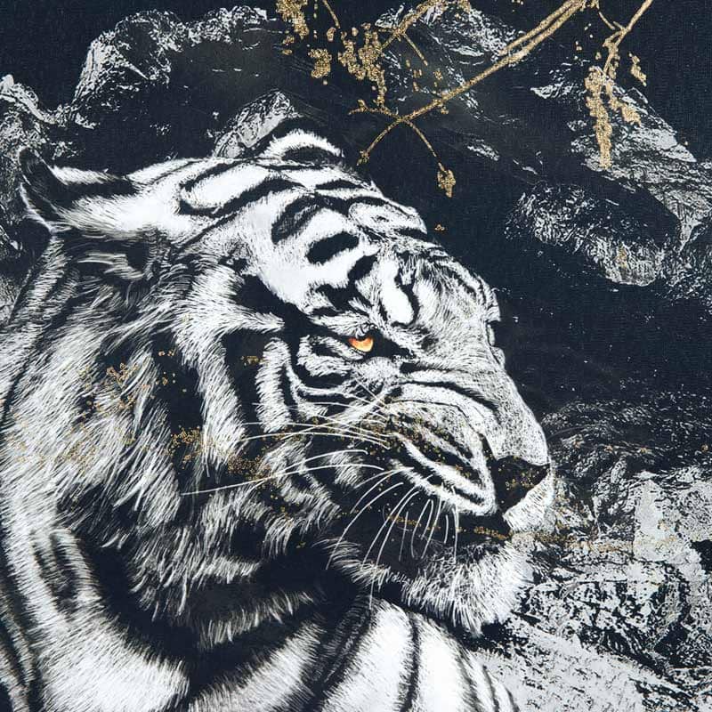 Pictures  -  Monochrome Tiger Print With Gold Frame  -  60006752