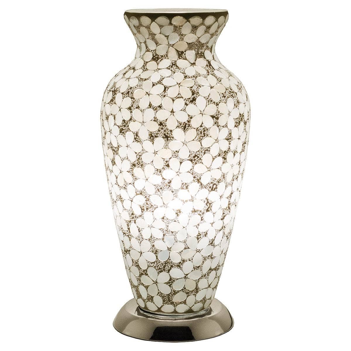 Lights  -  Mosaic Flower Vase Lamp - White -  50153441