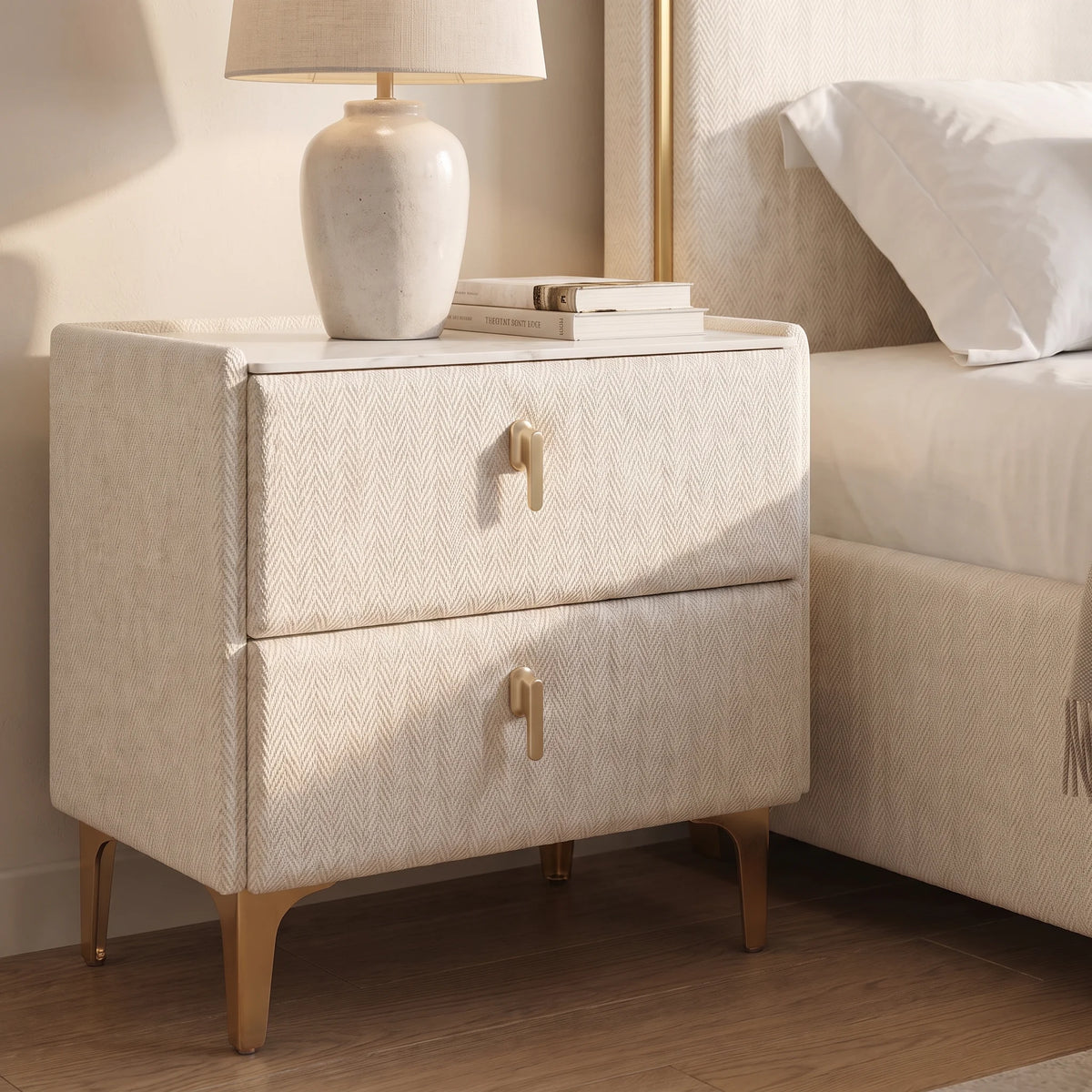Furniture  -  Munich Bedside Table - Cream  -  60487296