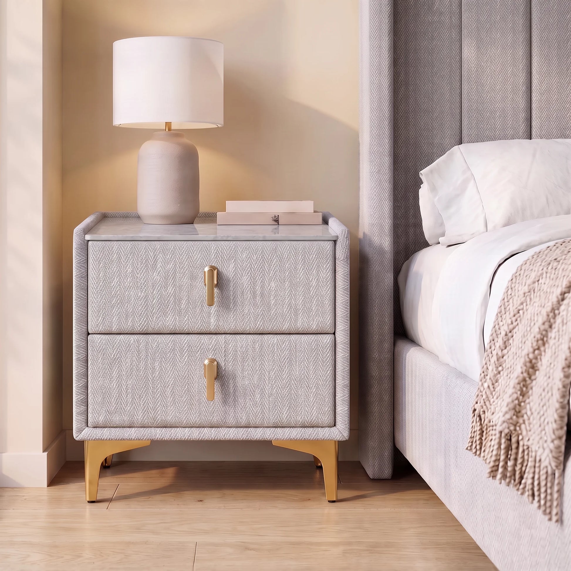 Furniture  -  Munich Bedside Table - Grey  -  60487297
