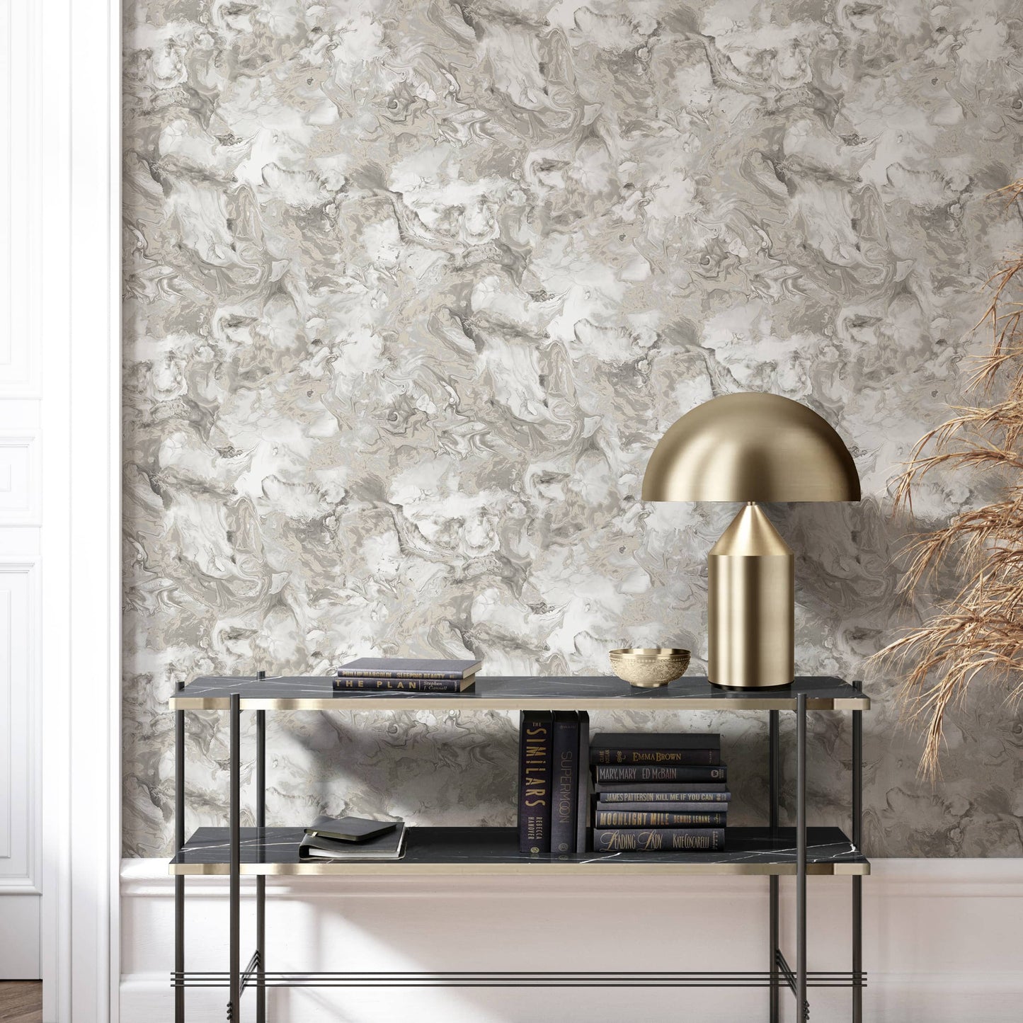 Wallpaper  -  Muriva Elixir Marble Taupe Wallpaper - 166508  -  60485283