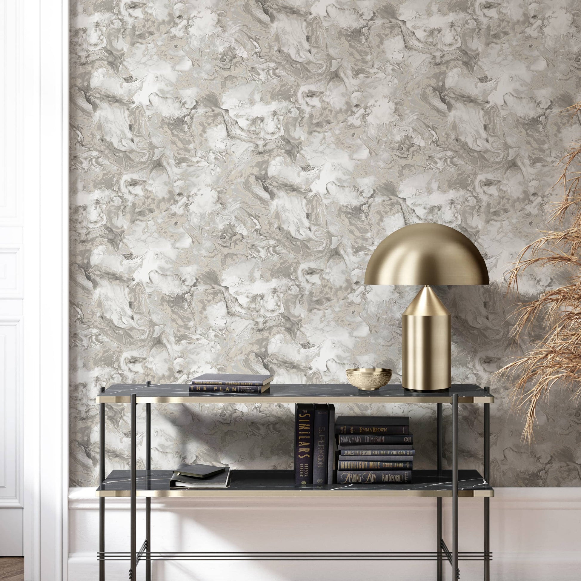 Wallpaper  -  Muriva Elixir Marble Taupe Wallpaper - 166508  -  60485283