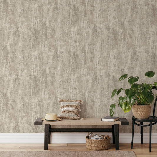 Wallpaper  -  Muriva Phelan Textured Beige Wallpaper - 209105  -  60485289