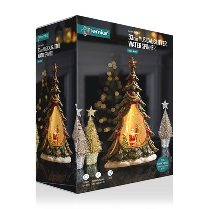 Active  -  Musical Santa Scene Water Spinner - 33cm  -  60487750