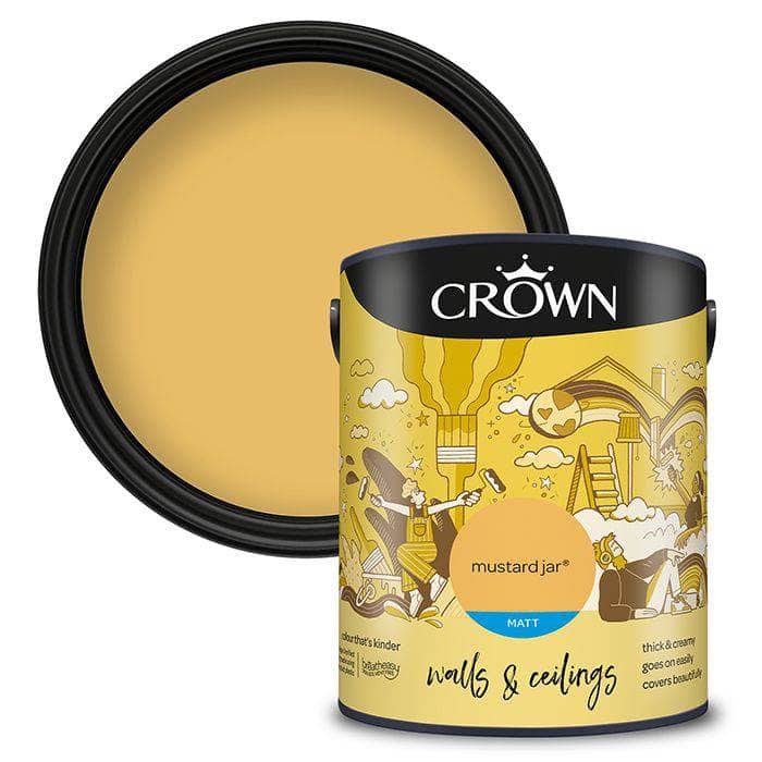 Paint  -  Crown Matt Mustard Jar 5L  -  60004225