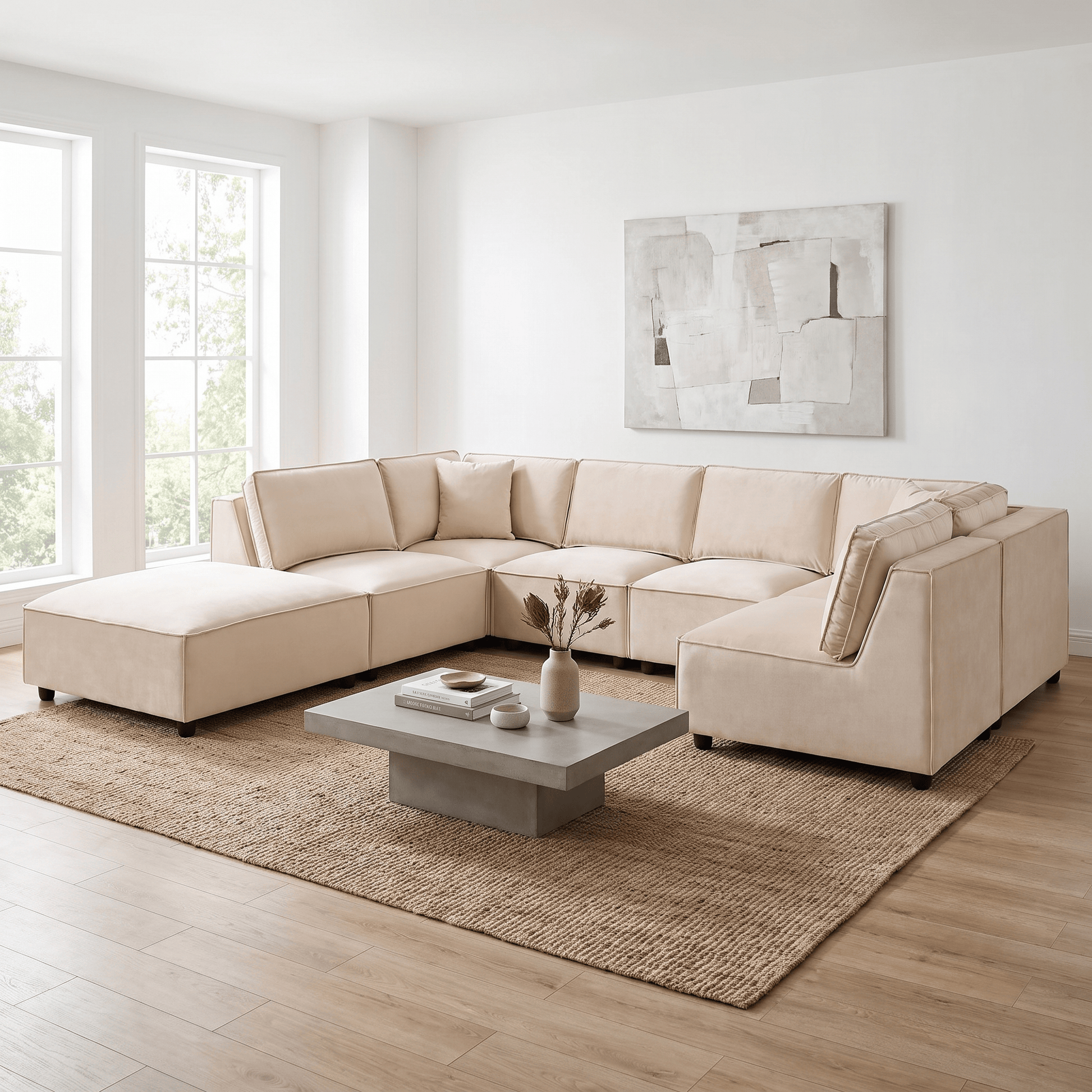 Furniture  -  Nahla Corner Sofa - Cream  -  60486604