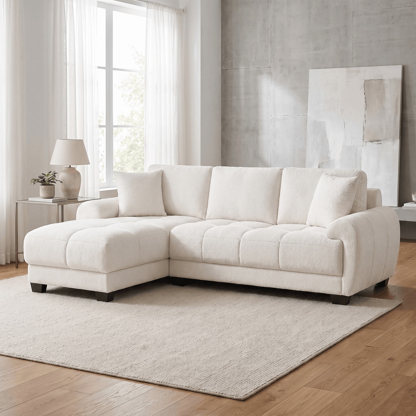 Furniture  -  Nellie LHF Chaise Sofa - Cream  -  60486612