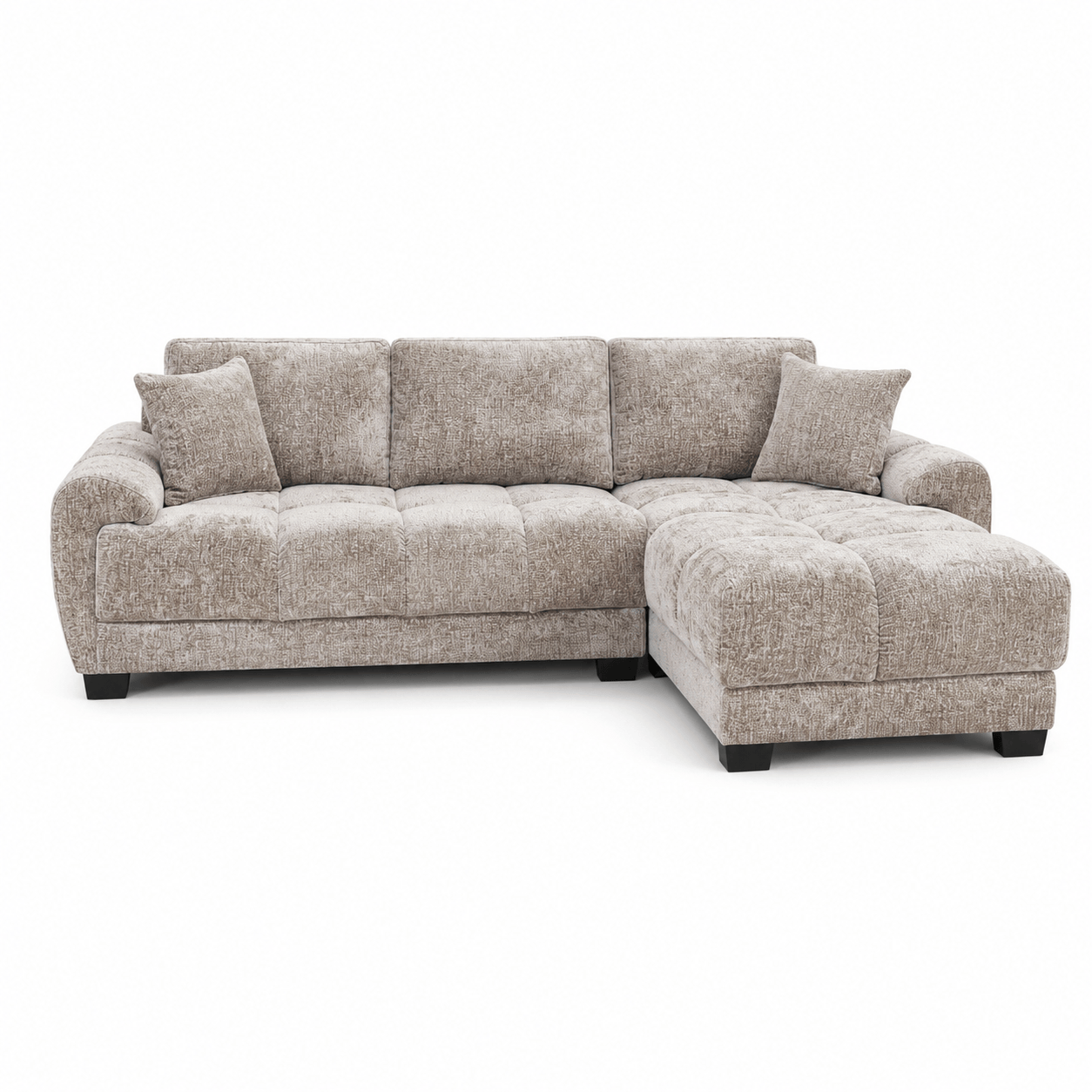 Furniture  -  Nellie RHF Chaise Sofa - Light Brown  -  60486571