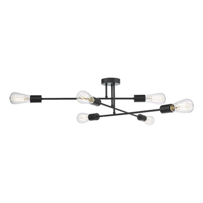 Lights  -  Neve Matt Black Flush 6 Light - Nev6422  -  60001653