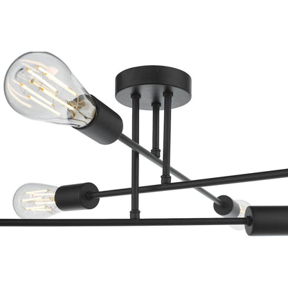Lights  -  Neve Matt Black Flush 6 Light - Nev6422  -  60001653