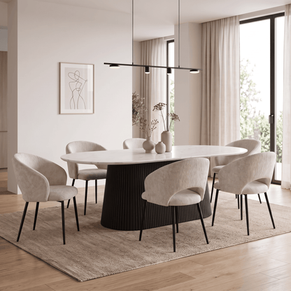Furniture  -  Odessa 2m Dining Table & Icaro Chairs  - 