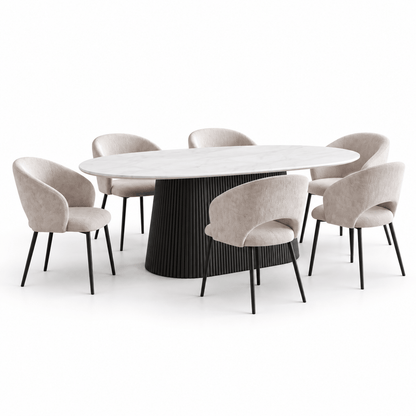 Furniture  -  Odessa 2m Dining Table & Icaro Chairs  - 