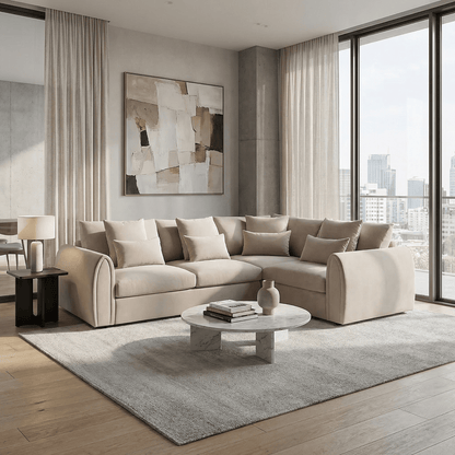 furniture  -  Ohio Right Hand Facing Corner Sofa - Mocha  -  60450827
