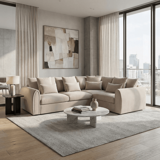 furniture  -  Ohio Right Hand Facing Corner Sofa - Mocha  -  60450827
