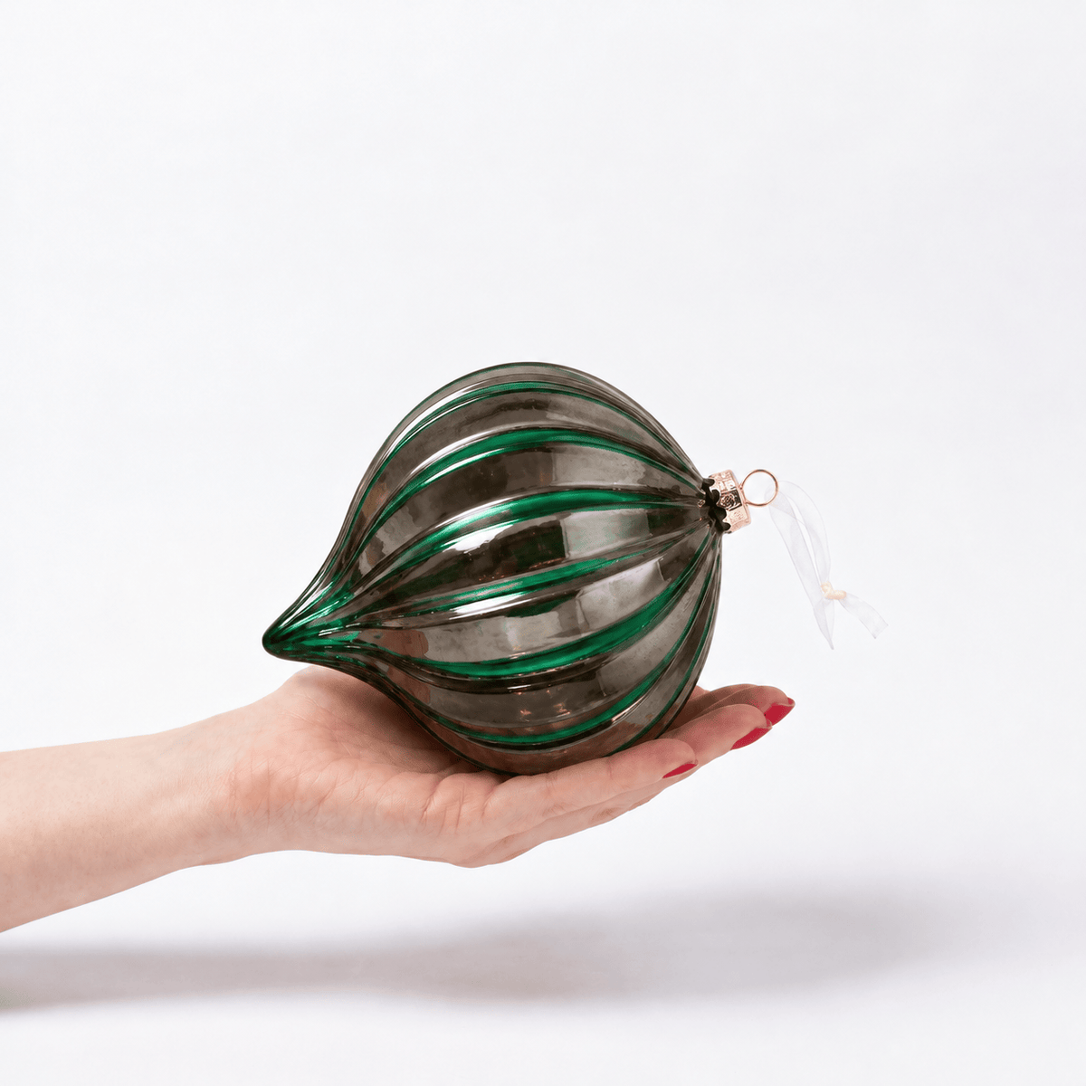 Christmas  -  Onion Bauble - Black / Green - 15cm  -  60486202